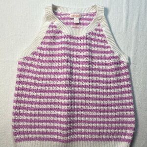 Cat & Jack Lavender and White Knit Vest
